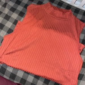 Sleeveless rusty mauve dress shirt!